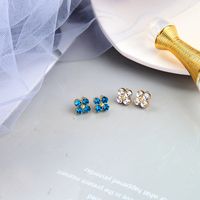 Flower Fashion Diamond-studded Clover Tassel Earrings main image 5