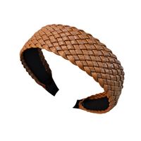 Retro Pu Leather Fashion Woven Flat Headband main image 6