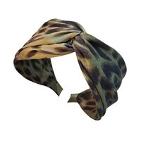 Leopard Print Cross-knot Wide-brim Retro Headband main image 6