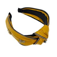 Retro Fashion Pu Leather Zipper Alloy Headband main image 6