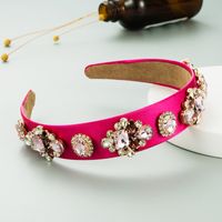 Retro Baroque Multicolor Fabric Alloy Inlaid Glass Diamond Headband sku image 2