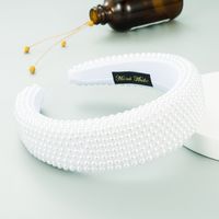 Exaggerated Wide-sided Thick Sponge Pearl Headband sku image 1