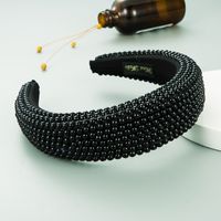 Exaggerated Wide-sided Thick Sponge Pearl Headband sku image 5