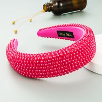 Exaggerated Wide-sided Thick Sponge Pearl Headband sku image 9