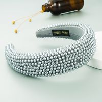 Exaggerated Wide-sided Thick Sponge Pearl Headband sku image 13