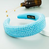 Exaggerated Wide-sided Thick Sponge Pearl Headband sku image 14