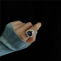 Retro Pearl Gemstone Gold-plated Open Ring sku image 2