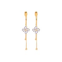 Boucles D&#39;oreilles À Pampilles À Fleurs Et Diamants sku image 1