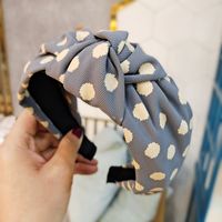 Wide-brimmed Fabric Retro Fashion Polka Dot Headband sku image 1