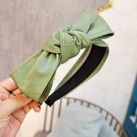 Pu Leather Wide-sided Pure Color Bow Headband sku image 7