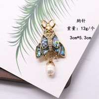 Blue Green Symphony Insect Shape Silver Needle Earring sku image 3