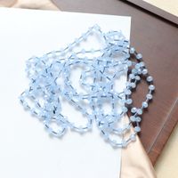 Black Blue Round Beads Long Necklace sku image 1