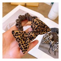 French Leopard Print Hair Scrunchies sku image 2