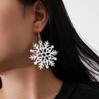 Snowflake Six Pointed Star Pendant Earrings sku image 1