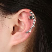 Fashion  Heart-shaped Crystal Ear Clips sku image 1