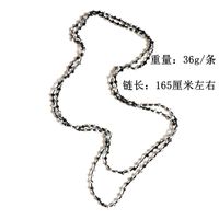 Black Blue Round Beads Long Necklace main image 3