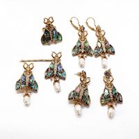 Blue Green Symphony Insect Shape Silver Needle Earring main image 1