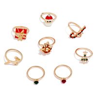 Christmas Santa Claus Bow Knot Elk Ring 8-piece Set main image 5