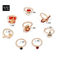 Christmas Santa Claus Bow Knot Elk Ring Set De 8 Piezas main image 6