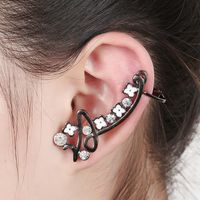 Plum Inlaid Crystal Hypoallergenic Ear Clip main image 1