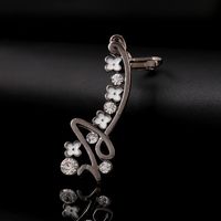 Plum Inlaid Crystal Hypoallergenic Ear Clip main image 3