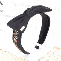 Ethnic Embroidery Lace  Floral Bowknot Fabric Hairband sku image 3