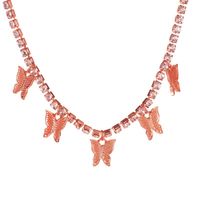 Fashion  Rhinestone Butterfly Pendant Necklace Hip Hop Jewelry  Choker sku image 2