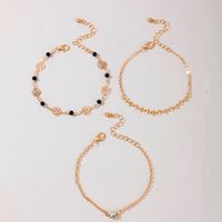 Fashion Retro Rose Imitation Diamond Alloy Multilayer Bracelet main image 5