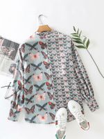 Long Sleeve Printing Patchwork British Style Commute Printing main image 4