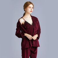 Velvet  Long-sleeved  Suspenders Trousers Three-piece Suit main image 4