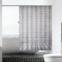 Polyester Waterproof Shower  Gray Brick Wall Printing Shower Curtain main image 1