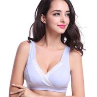 Nursing  Cotton No Steel Ring Vest Type Cross Sleep Bra main image 3