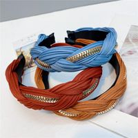 Zipper Strip  Silk Satin Twist Braid Headband main image 6