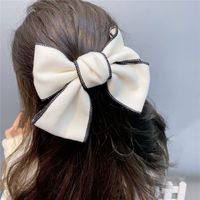 Flocking Woolen Fabric Big Bow Hairpin main image 6