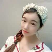 White Lace Bowknot  Pearl Korea Wide Side Knotted Headband main image 5