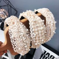 Korean  Pearl  Lace Knotted Headband main image 2