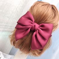 Quelle Wein Rot Satin Bogen Haarnadel Dreilagigen Bandclip main image 6