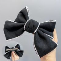 Flocking Woolen Fabric Big Bow Hairpin sku image 4