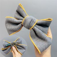 Flocking Woolen Fabric Big Bow Hairpin sku image 5