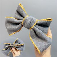 Flocking Woolen Fabric Big Bow Hairpin sku image 6