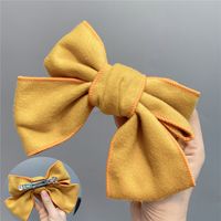 Flocking Woolen Fabric Big Bow Hairpin sku image 7