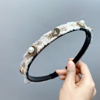 Diamond-studded Pearl Wool Fine Headband sku image 2