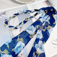 Korean  Floral Big Bow Ribbon Twist Braid Pearl Headband sku image 12