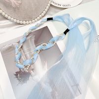 Korean  Floral Big Bow Ribbon Twist Braid Pearl Headband sku image 17