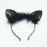 Lace Cat Ears Fine Hair Band Solid Colorheadband sku image 1