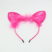 Lace Cat Ears Fine Hair Band Solid Colorheadband sku image 4