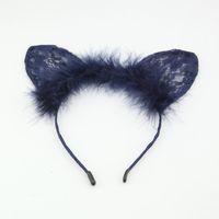 Lace Cat Ears Fine Hair Band Solid Colorheadband sku image 6