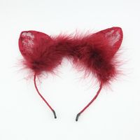 Lace Cat Ears Fine Hair Band Solid Colorheadband sku image 7