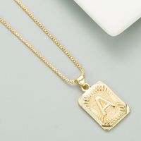 Copper Plated 18k Gold Letter Fashion Pendant Necklace sku image 1
