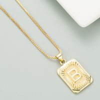 Copper Plated 18k Gold Letter Fashion Pendant Necklace sku image 2